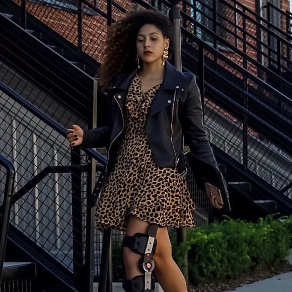 Leopard Print Wrap Front Dress - Picture 3 of 3